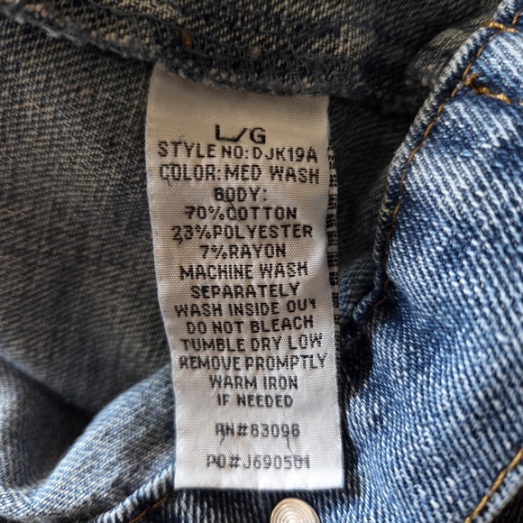 Cisono Classic Blue Distressed Denim Jacket Size L - Picture 6 of 7